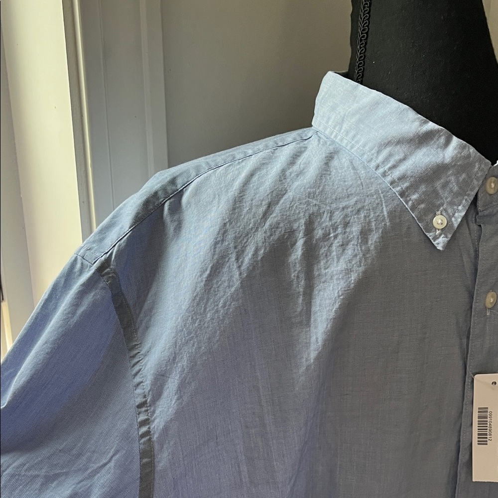 J. Crew Sky Blue Casual Button-Down Shirt XXL slim fit stretch - Picture 3 of 8